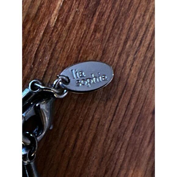 Lia Sophia 3 Tier Silver tone beaded Necklace - Picture 3 of 4